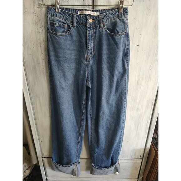 Tinseltown Wide Leg Cuff Bottom Jeans Sz 5 Y2K Boho Grunge Skater Loganlook - Picture 3 of 8